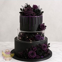 🖤 Gothic Elegance Tiered Cake