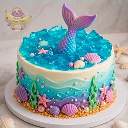 Mermaid Lagoon Cake with Blue JELL-O